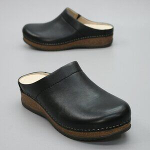 Dansko 37 Ladies 6.5-7 Mariella Black Nappa Clogs Mules Slip-on Shoes 9609365300